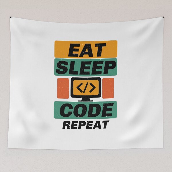 Item preview, Eat Sleep Code Repeat – Programmer Life Graphic Tee designed and sold by Koony House and Field.
