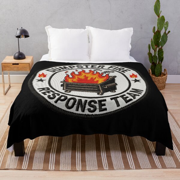 Item preview, Embroidered Dumpster Fire Response Team Laugh Through the Flames Department designed and sold by SkeletonsDanger.