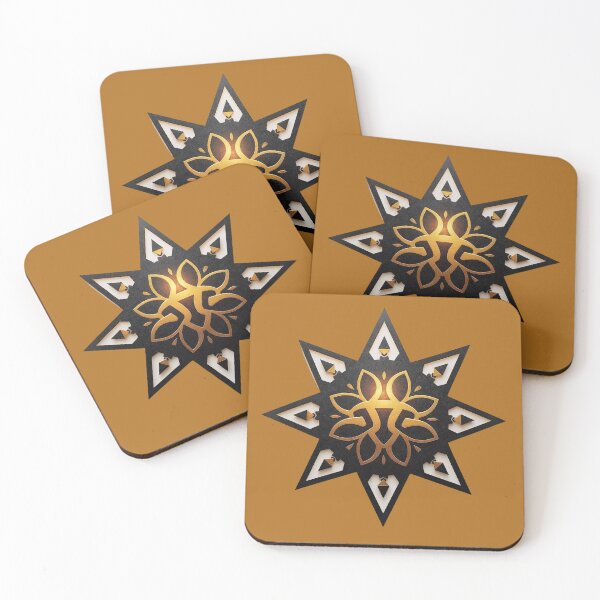 Item preview, ✨Sacred Mandala Star – Golden Harmony on Black designed and sold by ArtivaNest.