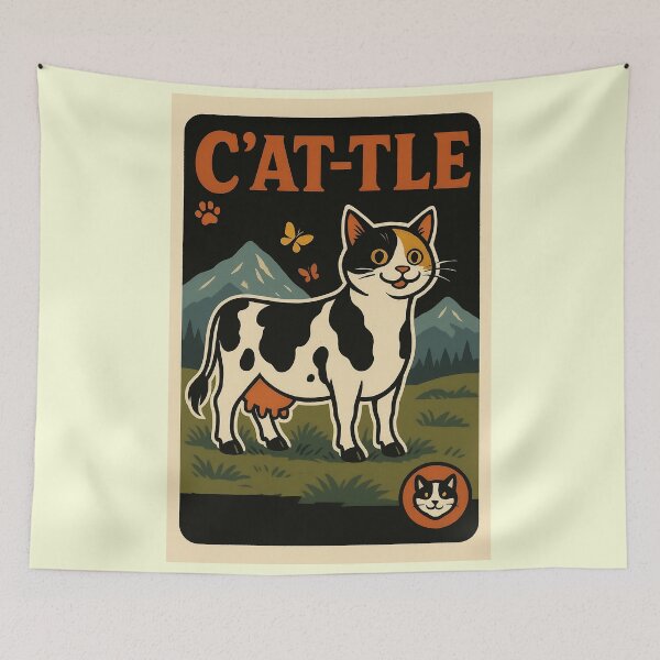 Item preview, Cat-Cow Illustration designed and sold by Zoologybestiary.