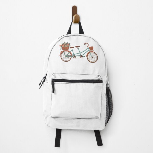 Item preview, Retro Tandem Bike Adventure – Vintage Cycling Design with Flowers & Mountains designed and sold by VividOrganica.