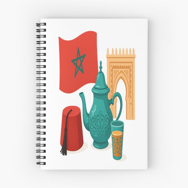 Item preview, Moroccan Culture Illustration – Flag, Tea Set, Fez & Arch designed and sold by sosservice.