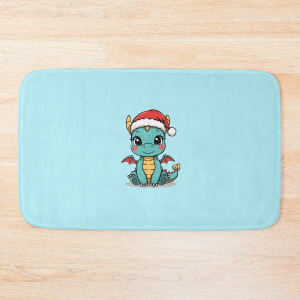 Item preview, Cute Kawaii Blue Dragon Wearing Santa Hat | Christmas Chibi Fantasy Art designed and sold by Moon's Arts.