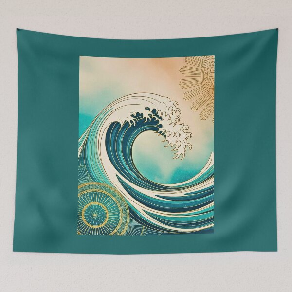 Item preview, Golden Ocean Wave Mandala designed and sold by VibrArtco.