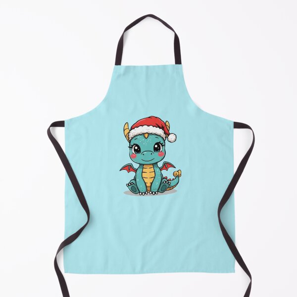 Item preview, Cute Kawaii Blue Dragon Wearing Santa Hat | Christmas Chibi Fantasy Art designed and sold by Moon's Arts.