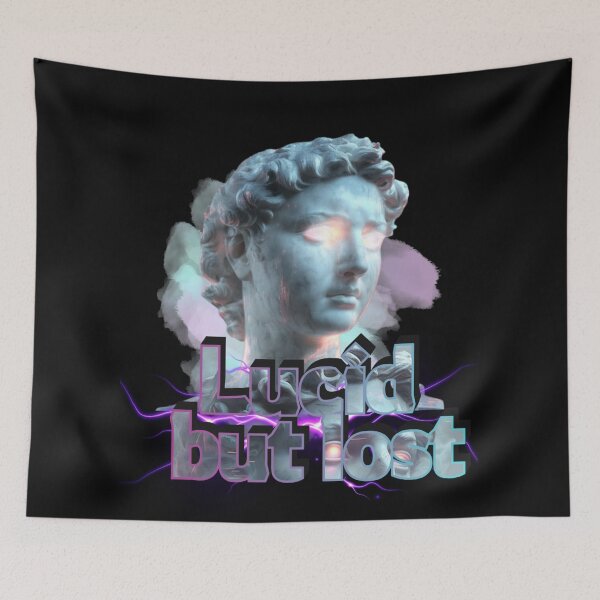 Item preview, Lucid but Lost – Dreamlike Minimalist Philosophy Quote T-Shirt designed and sold by Antik by Schulz.
