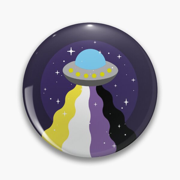Item preview, Non-binary Flag UFO – Subtle LGBTQ+ Pride for Everyday Wear designed and sold by SafeSpace-co.