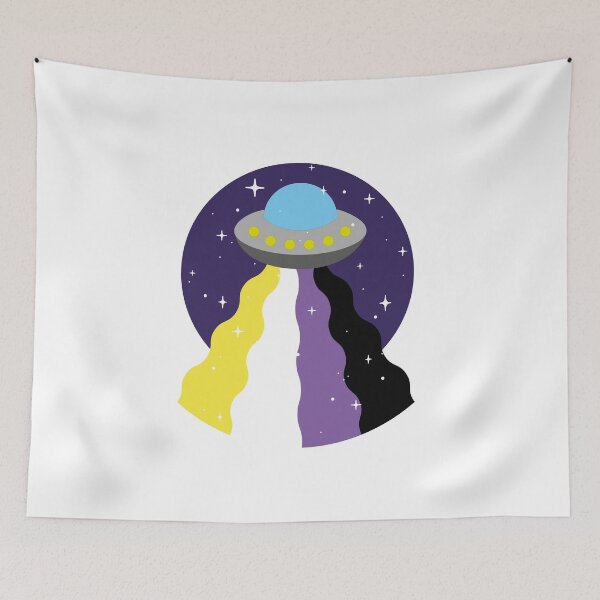 Item preview, Non-binary Flag UFO – Subtle LGBTQ+ Pride for Everyday Wear designed and sold by SafeSpace-co.