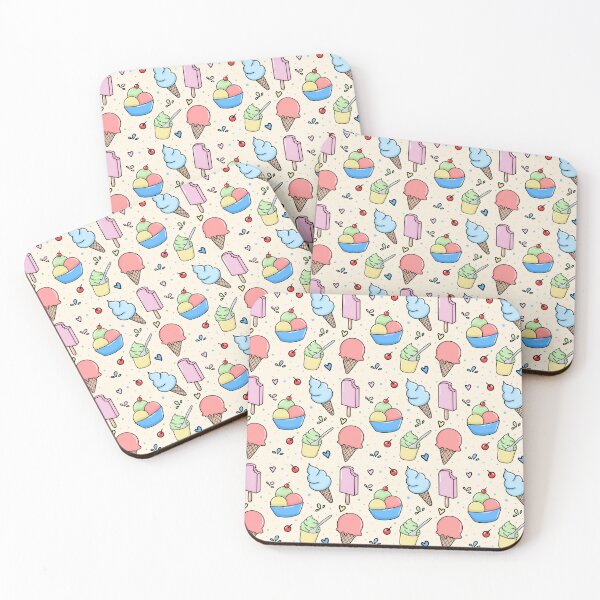 Item preview, Cute pastel colored ice cream seamless pattern design designed and sold by juoctaviniarts.