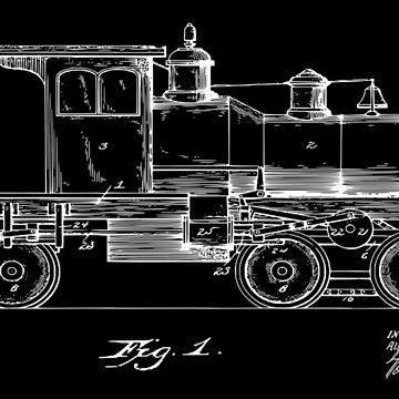 Artwork thumbnail, Patent Print Steam Engine Train 1891 by MadebyDesign