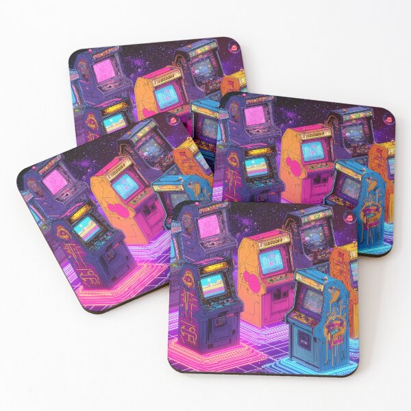 Item preview, Retro Arcade Machines in Neon Galaxy designed and sold by Jirka Svetlik, Studio Illuvision.