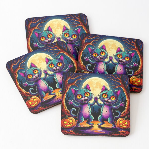 Item preview, Zombie Cat Party – Meow-lloween designed and sold by AmetistLight.