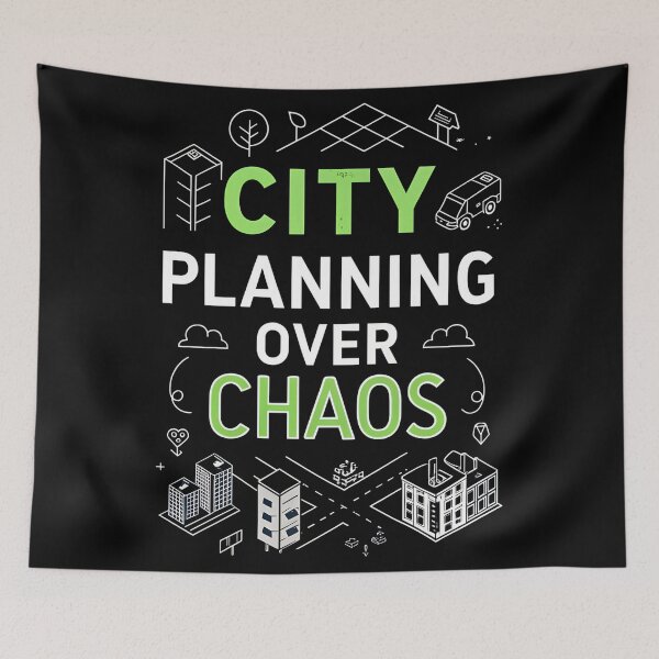 Item preview, City Planning Over Chaos – Minimal Urbanism Typography Design designed and sold by VividOrganica.