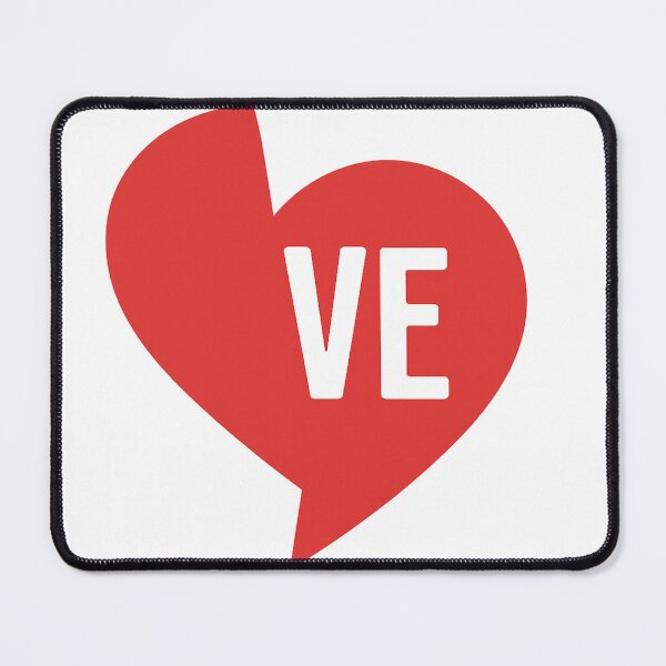 Item preview, Half Heart “VE” – Minimalist Love Design (Right Side) designed and sold by ZeMa-JA.