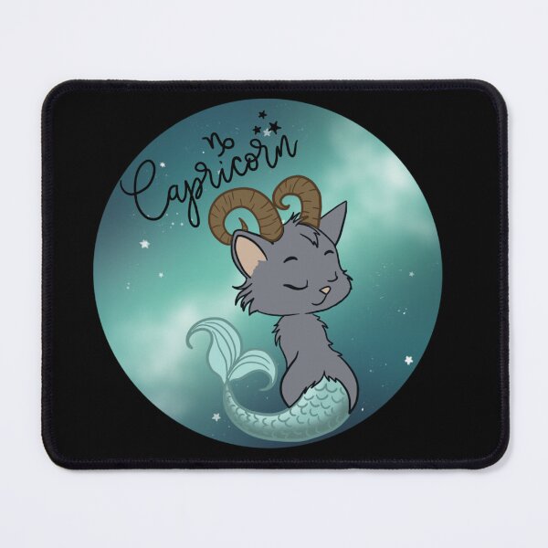 Item preview, Capricorn Zodiac Cat – Kawaii Astrology Kitten with Mermaid Tail designed and sold by summerspirit.