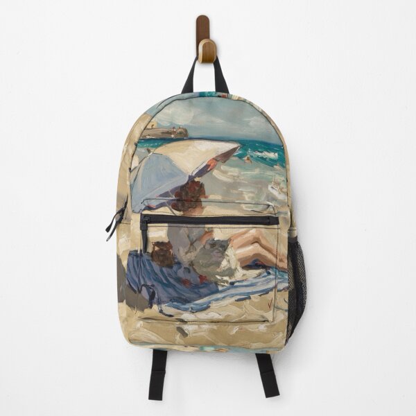 Item preview, French Beach Scene with Umbrella. Art By Carraann designed and sold by CARRAANN.