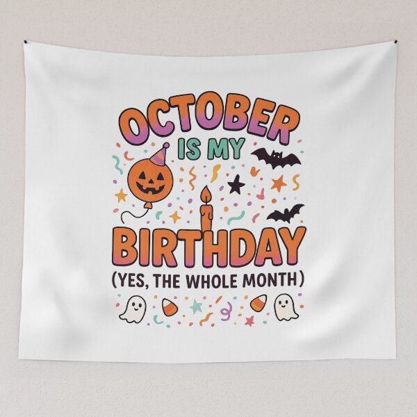 Item preview, October Is My Birthday Halloween – Funny Spooky Birthday designed and sold by PrintsGate.