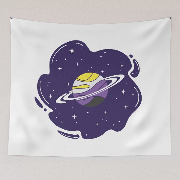 Item preview, Non-binary Flag Planet – Subtle LGBTQ+ Pride for Everyday Wear designed and sold by SafeSpace-co.