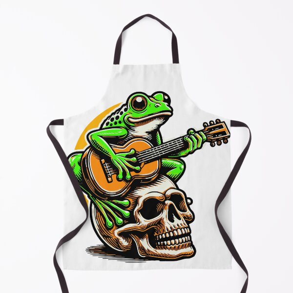 Item preview, Rock Frog Skull Guitar T-Shirt | Funny Gothic Music Lover Tee | Frog Playing Rock Art Design designed and sold by Graphic Botique.