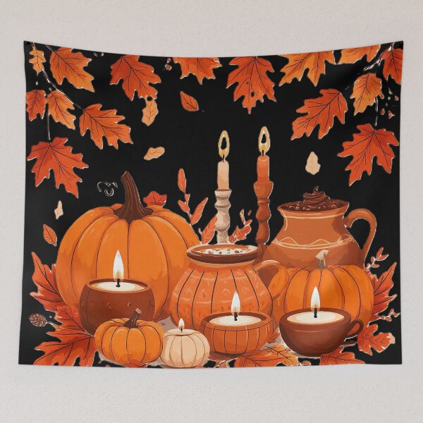 Item preview, Cozy Pumpkin Night – Retro Halloween Still Life designed and sold by AmetistLight.