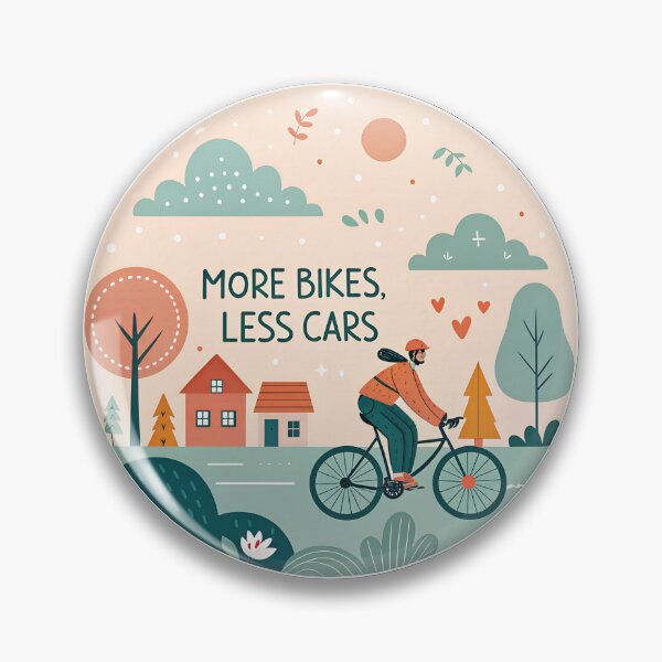 Item preview, More Bikes Less Cars – Cute Eco Cycling  for Urbanists designed and sold by VividOrganica.