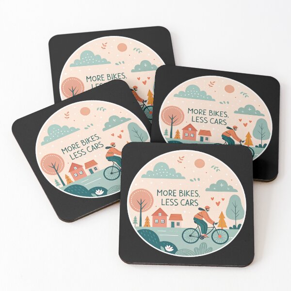 Item preview, More Bikes Less Cars – Cute Eco Cycling  for Urbanists designed and sold by VividOrganica.