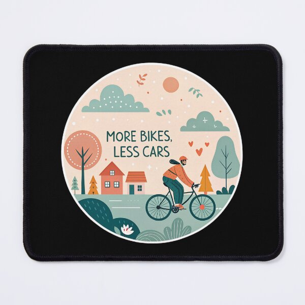 Item preview, More Bikes Less Cars – Cute Eco Cycling  for Urbanists designed and sold by VividOrganica.