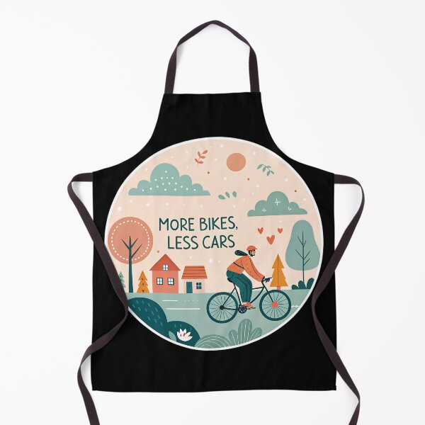 Item preview, More Bikes Less Cars – Cute Eco Cycling for Urbanists designed and sold by VividOrganica.