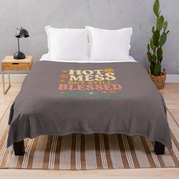 Item preview, Hot Mess But Still Blessed – Funny Positive Retro Typography Design designed and sold by FluffyCreative.