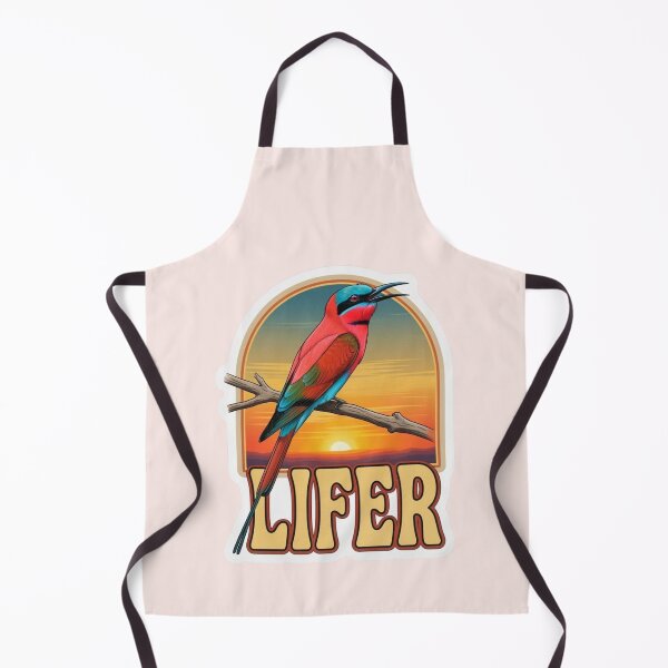 Item preview, Northern Carmine Bee-eater LIFER – Retro Birdwatching Sticker designed and sold by The Digital Compass.
