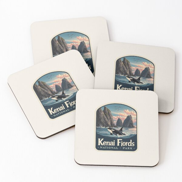 Item preview, Kenai Fjords National Park Alaska Vintage Travel Sticker - Retro Glaciers & Wildlife designed and sold by Blurbean.