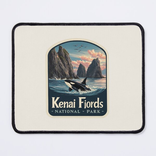 Item preview, Kenai Fjords National Park Alaska Vintage Travel Sticker - Retro Glaciers & Wildlife designed and sold by Blurbean.