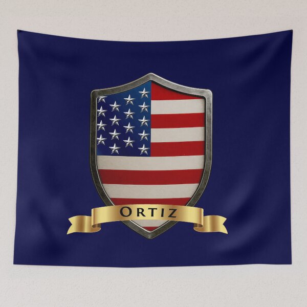 Item preview, Ortiz Family USA Shield, Stars & Stripes Heritage Crest designed and sold by Highlandkings.