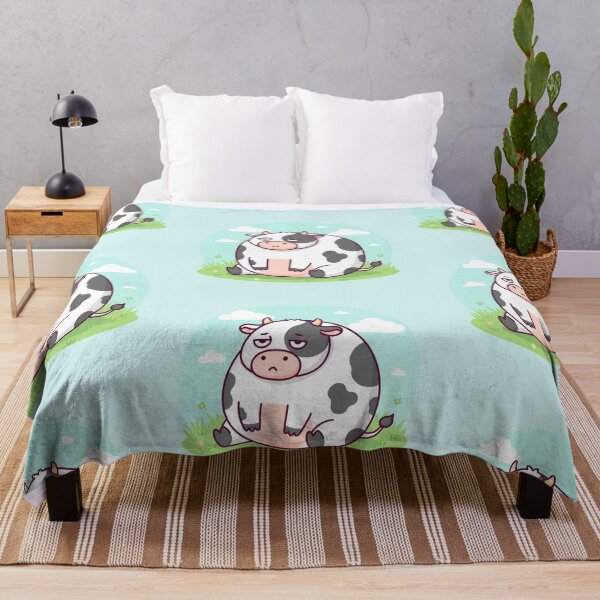 Item preview, Lazy Cute Cow | Kawaii Fat Cow Sitting Illustration designed and sold by Tidarat-27.