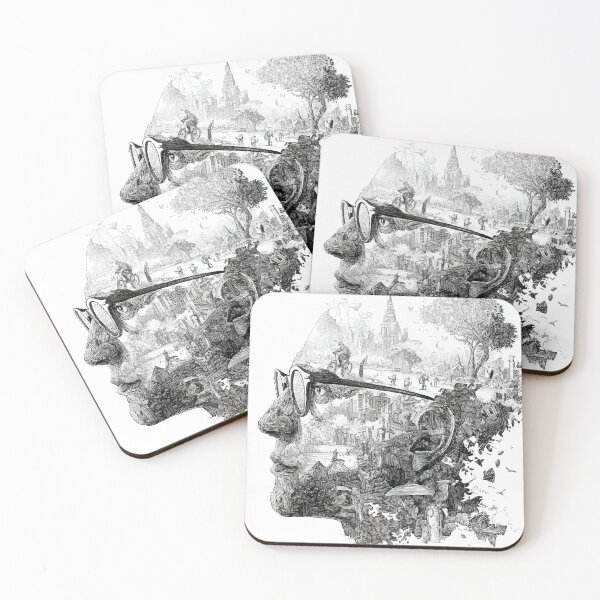 Item preview, Urban Mindscape — Black and White Double Exposure Illustration designed and sold by Moss and Moon Studio.