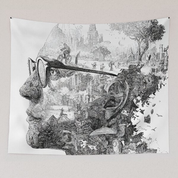 Item preview, Urban Mindscape — Black and White Double Exposure Illustration designed and sold by Moss and Moon Studio.