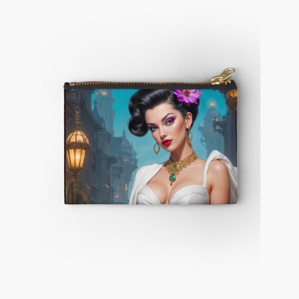 Item preview, Baroque Beauty, Valeriana Corvus Portrait Illustration Captivating AI Concept Art by Xzendor7 designed and sold by Xzendor7 Digital Art Creations.