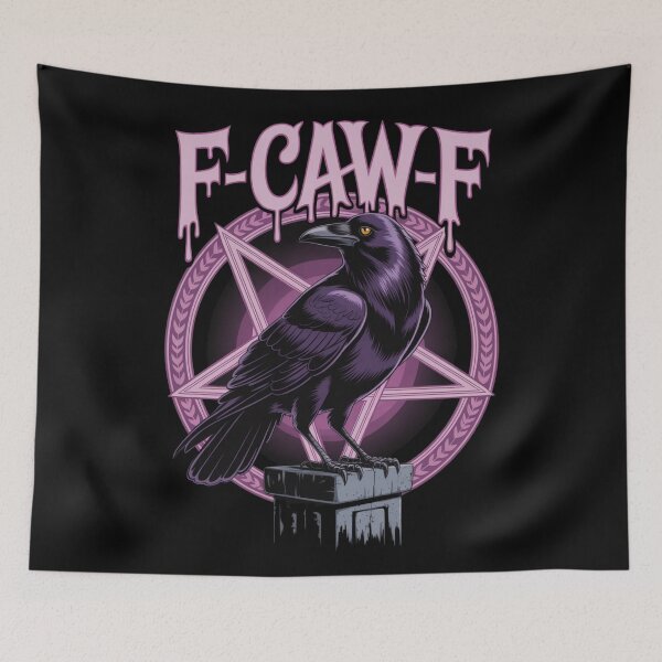 Item preview, F-CAW-F Pastel Goth Raven Pentacle Tee - Witchy Occult Pink designed and sold by DarylWelsh2024.