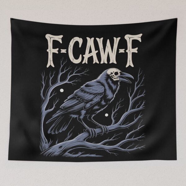 Item preview, F-CAW-F Skeletal Raven Branch Tee - Gothic Dark Fantasy Art designed and sold by DarylWelsh2024.