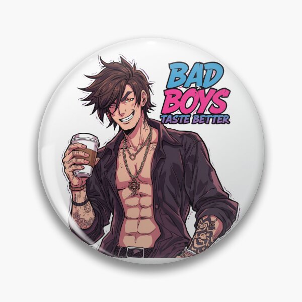 Item preview, Bad Boys Taste Better Coffee Lover | Tattooed Rebel Anime Style Design designed and sold by Lunaria Arts.