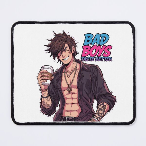 Item preview, Bad Boys Taste Better Coffee Lover | Tattooed Rebel Anime Style Design designed and sold by Lunaria Arts.