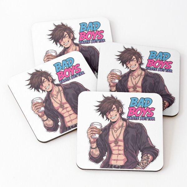 Item preview, Bad Boys Taste Better Coffee Lover | Tattooed Rebel Anime Style Design designed and sold by Lunaria Arts.