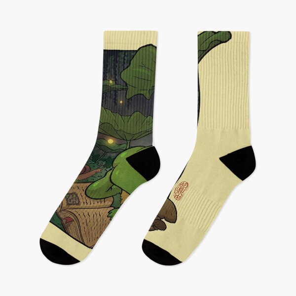 Item preview, Cozy Lofi Frog Reading with Fireflies Asian Illustration designed and sold by DingHuArt.