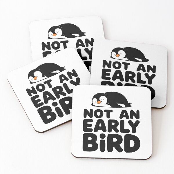 Item preview, Not An Early Bird! Cute Sleeping Penguin Pun designed and sold by PMCreative.