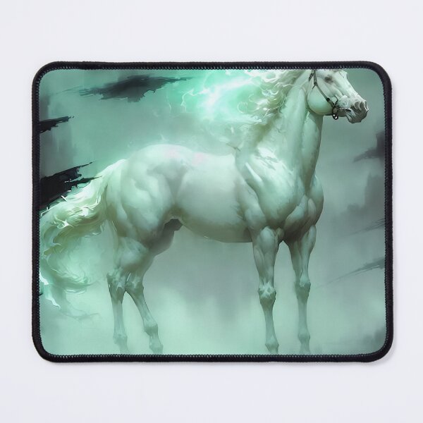 Item preview, Luminous Spirit Horse in Emerald Mist | Fantasy Dreamscape Art designed and sold by Khala.