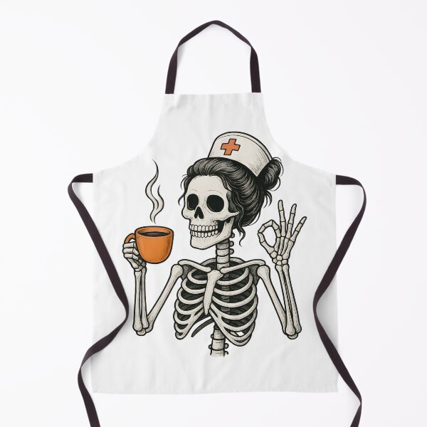 Item preview, Halloween Nurse Skeleton Messy Bun Coffee Funny Nurse Women designed and sold by thebest-2studio.