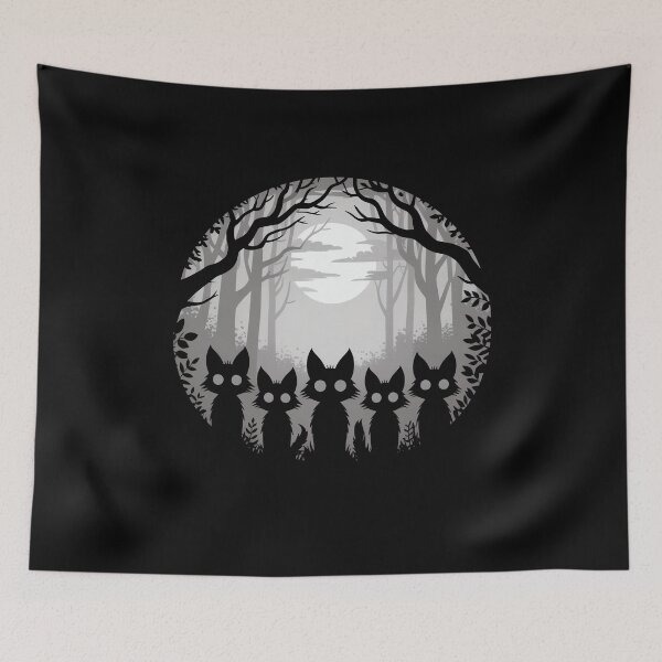 Item preview, Foxes In The Moonlight Forest Silhouette designed and sold by MooonTees.