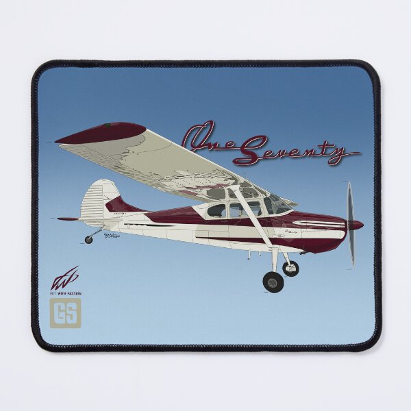 Item preview, Cessna 170B Aviation Art Illustration Desk Mat & Mousepad  designed and sold by GeraldSmithArt.