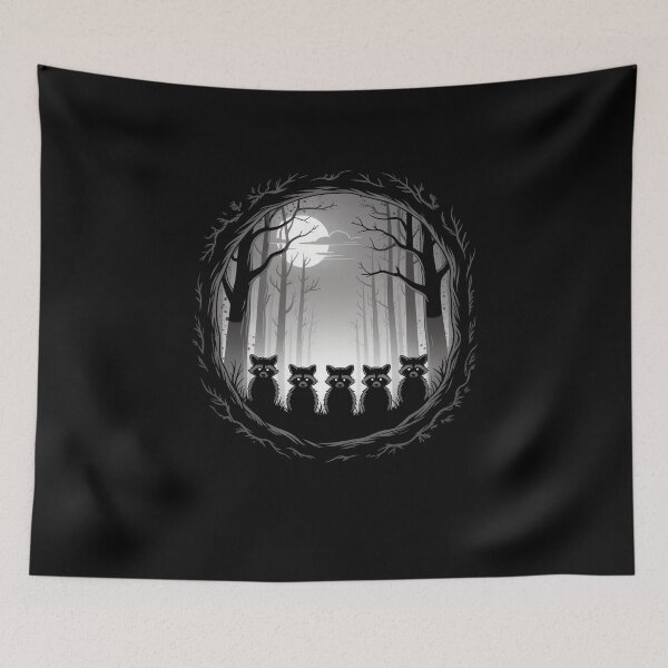 Item preview, Raccoon Moonlit Forest Halloween Night designed and sold by MooonTees.