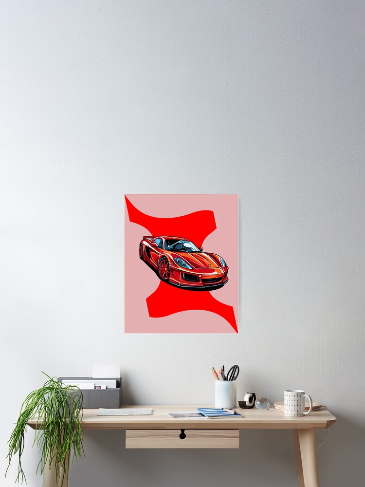Thumbnail 2 of 3, Poster, Red Car designed and sold by lumar23.